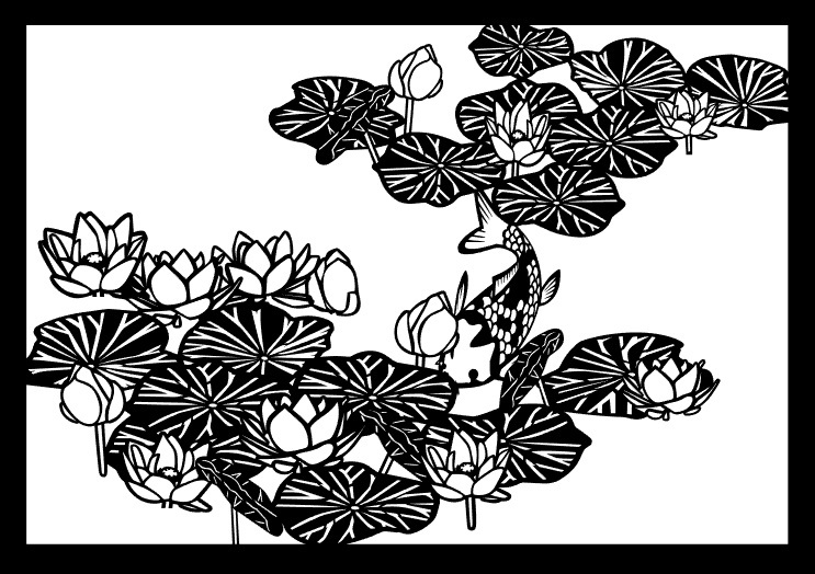 ヤフオク 切り絵 蓮の花 ヤフオク 切り絵 蓮の花
