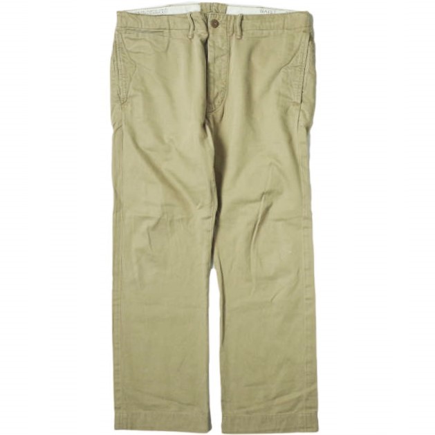 RRL ダブルアールエル OFFICERS CHINO TROUSER オフィサーズチノトラウザー 33 ベージュ Double RL パンツ FIELD ボタンフライ g11334