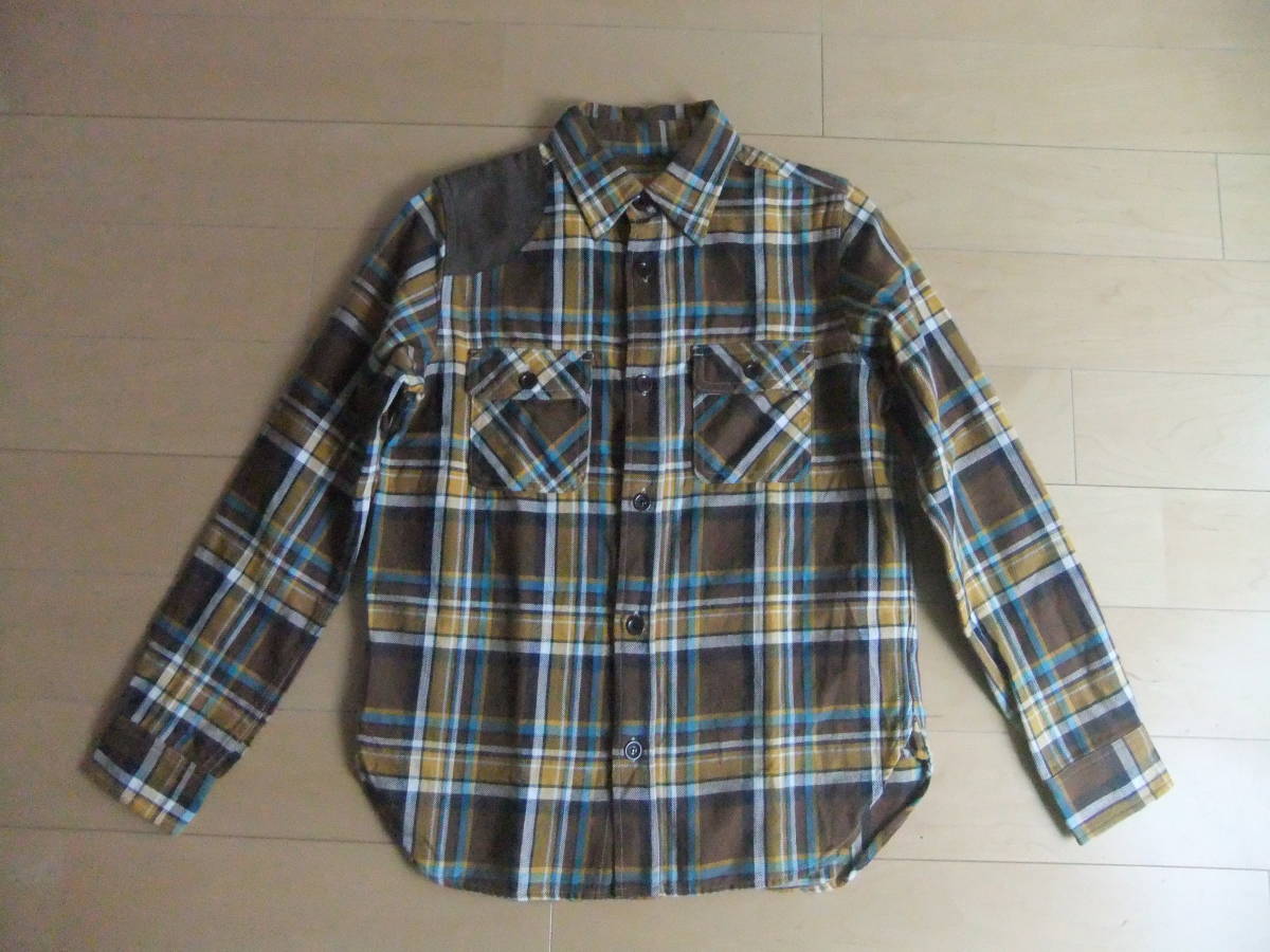  Beams Boy flannel shirt BEAMS BOY FLANNEL SHIRTS 100% cotton brown check shirts