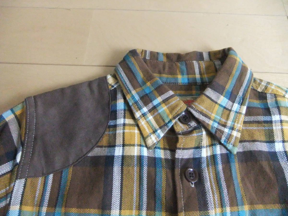  Beams Boy flannel shirt BEAMS BOY FLANNEL SHIRTS 100% cotton brown check shirts