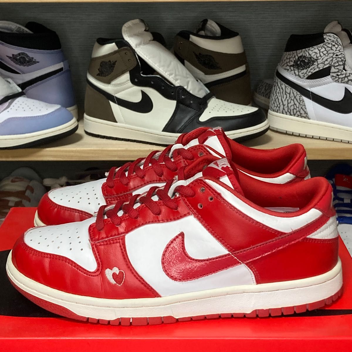激レア NIKE WMNS DUNK LOW 24cm ナイキ ウィメンズ ダンクロー バレンタイン 限定モデル レッド 赤 希少
