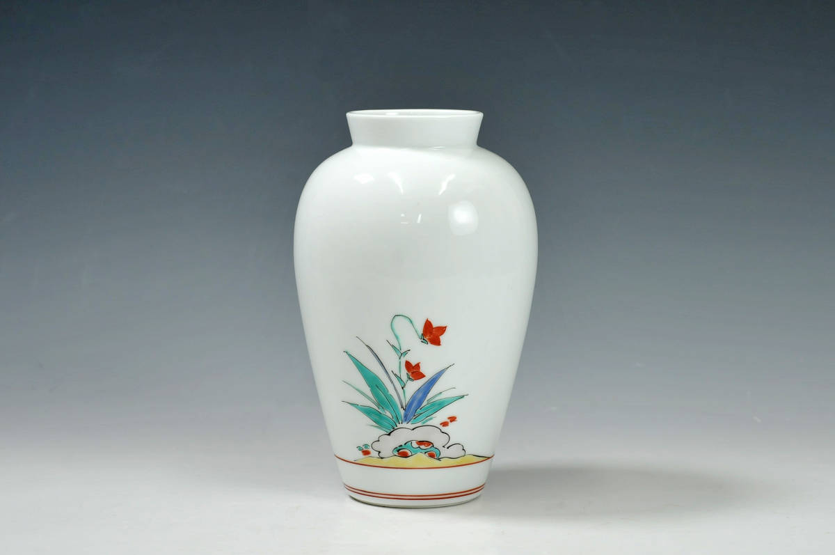  10 three fee sake . rice field persimmon right .... writing vase box less * height :18.5cm flower vase ceramics and porcelain 0305058-1
