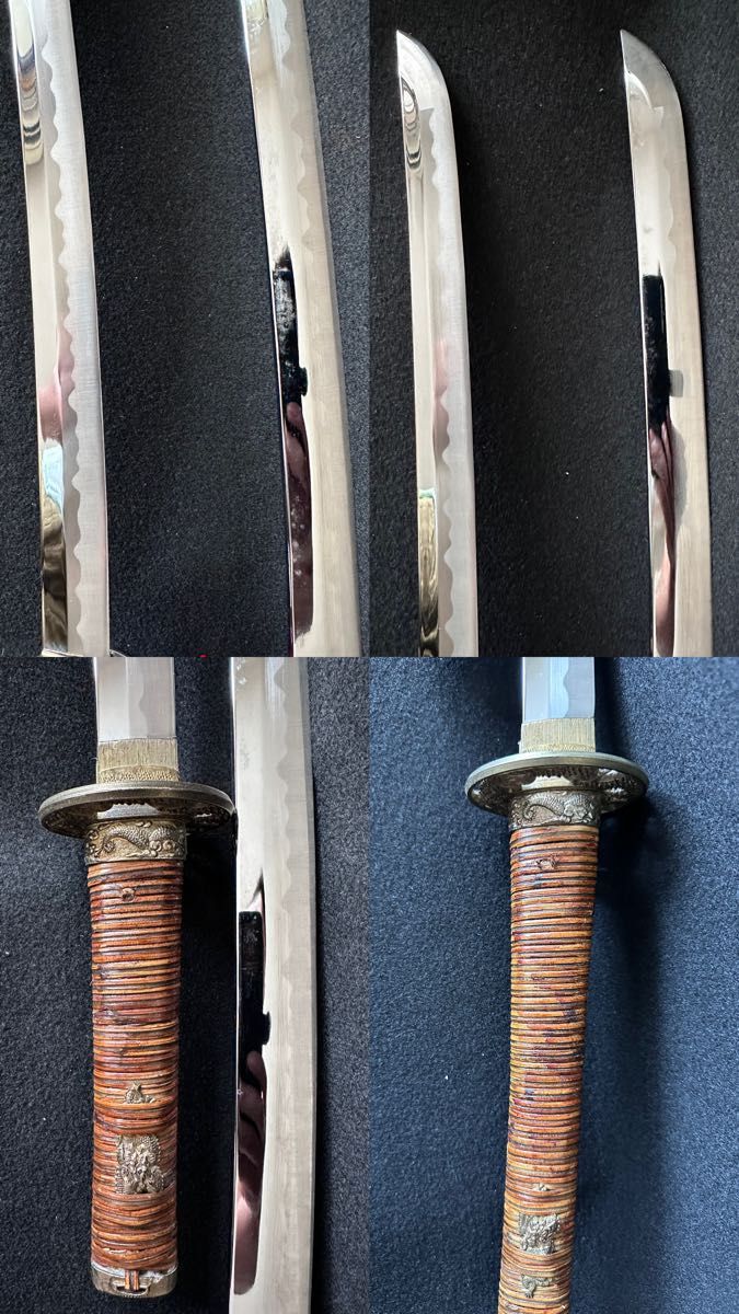 高級模造刀 藤巻き 居合刀と脇差セット 藤巻鞘全長101cm 69cm 古 高級模造刀 藤巻き 居合刀と脇差セット 藤巻鞘全長101cm 69cm 古