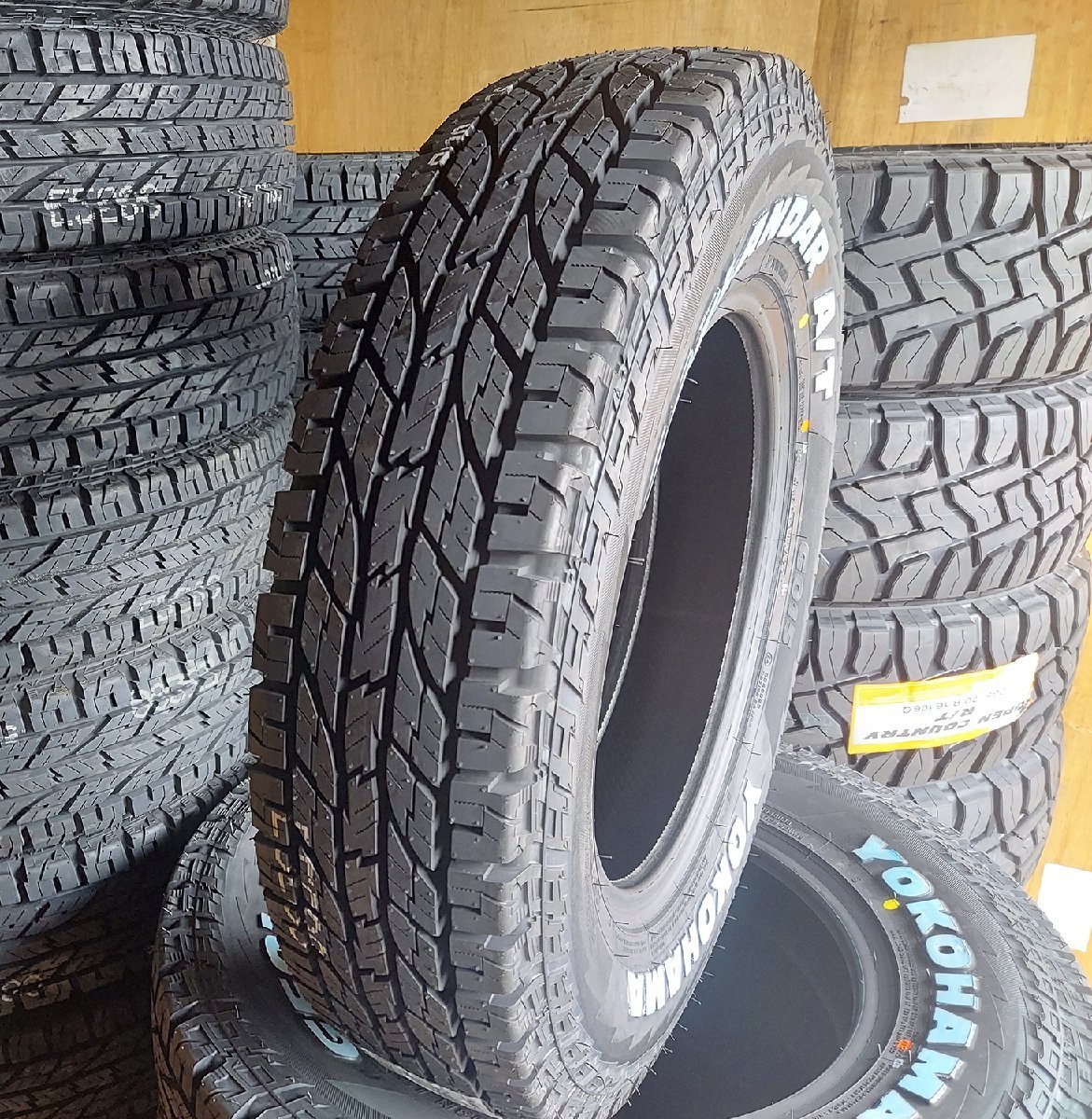 新品 ジムニー JB23 JB64 JA22 JA12 JA11 BDX08 ヨコハマ ジオランダーAT 185/85R16 タイヤホイールセット 16インチ ホワイトレター_画像8