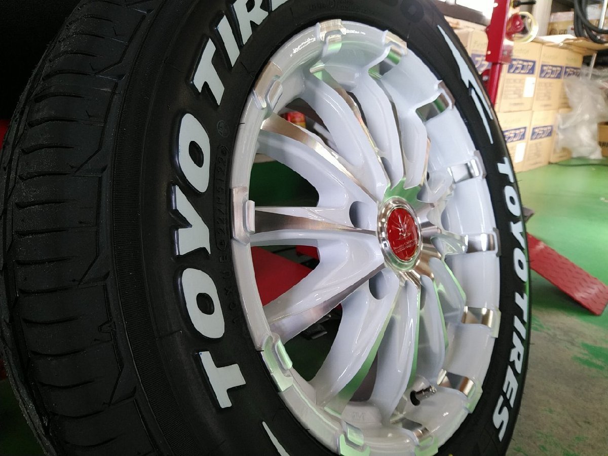 車検対応 TOYO H30 215/65R16 ホワイトレター ハイエース200系 タイヤホイールセット 16インチ BD12 新品 4本セット_画像3