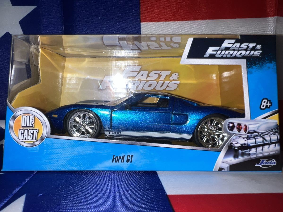 新品未開封　FAST＆FURIOUS FORD GT 1/32ダイキャスト　JADA製　ブルーメタリック_画像1