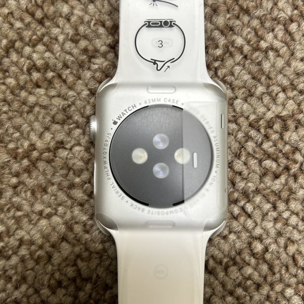 【F25】Apple Watch Sport 42mm MJ3N2J/A ホワイト 白 箱付 現状品_画像5