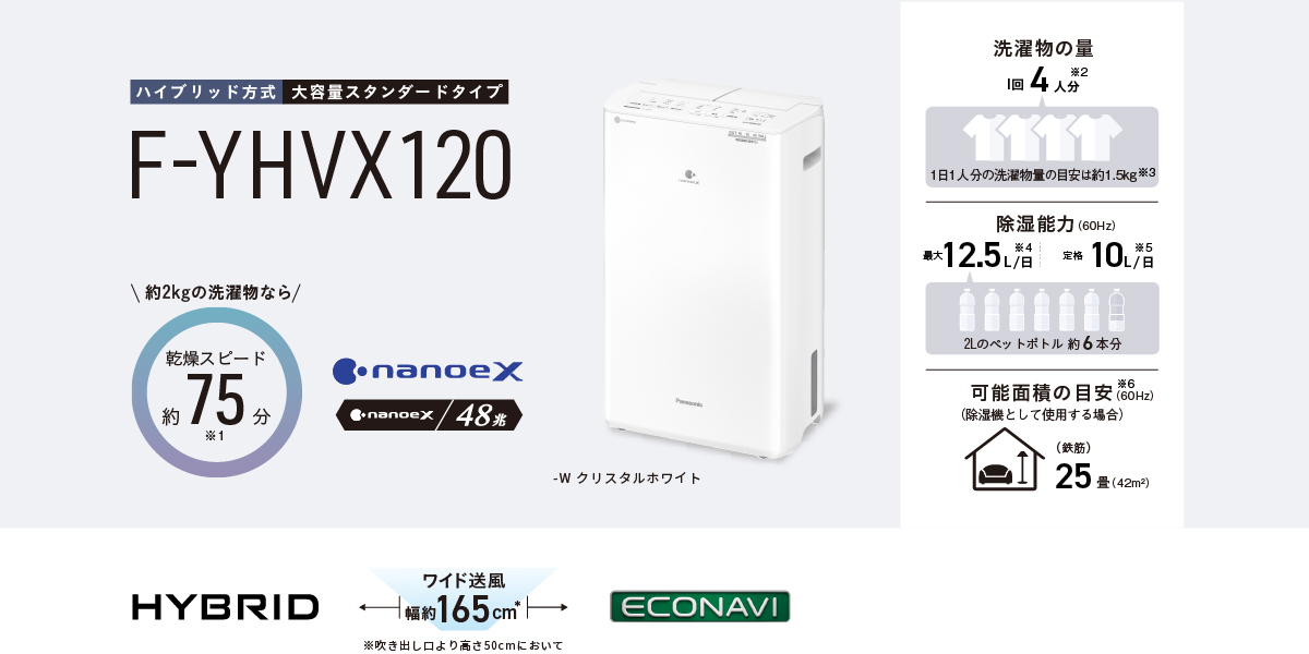 ☆Panasonic F-YHVX120 ハイブリッド式 衣類乾燥除湿機 リコール代替品