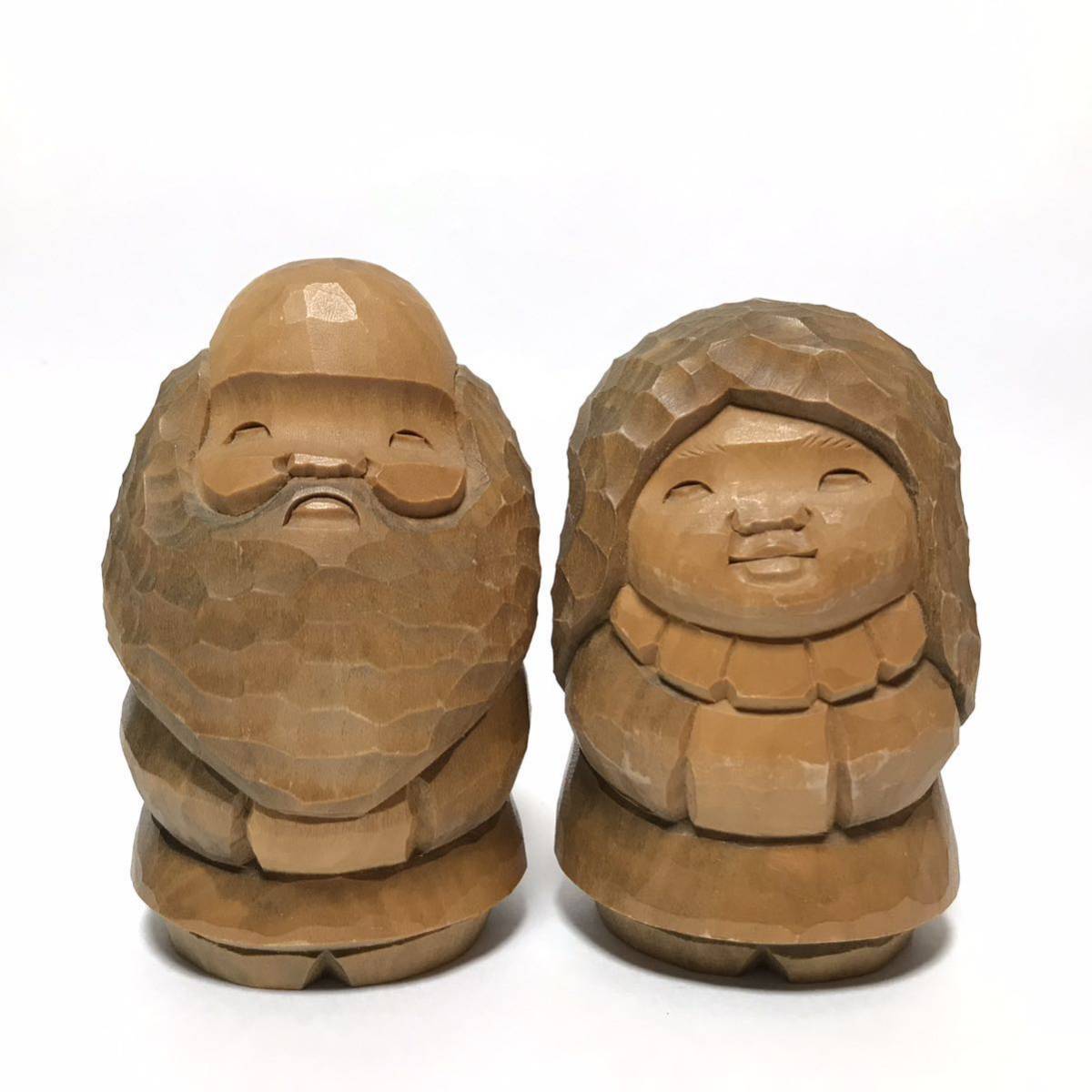 当時物 コロポックル 木彫 人形 置物 / 昭和レトロ 北海道 アイヌ