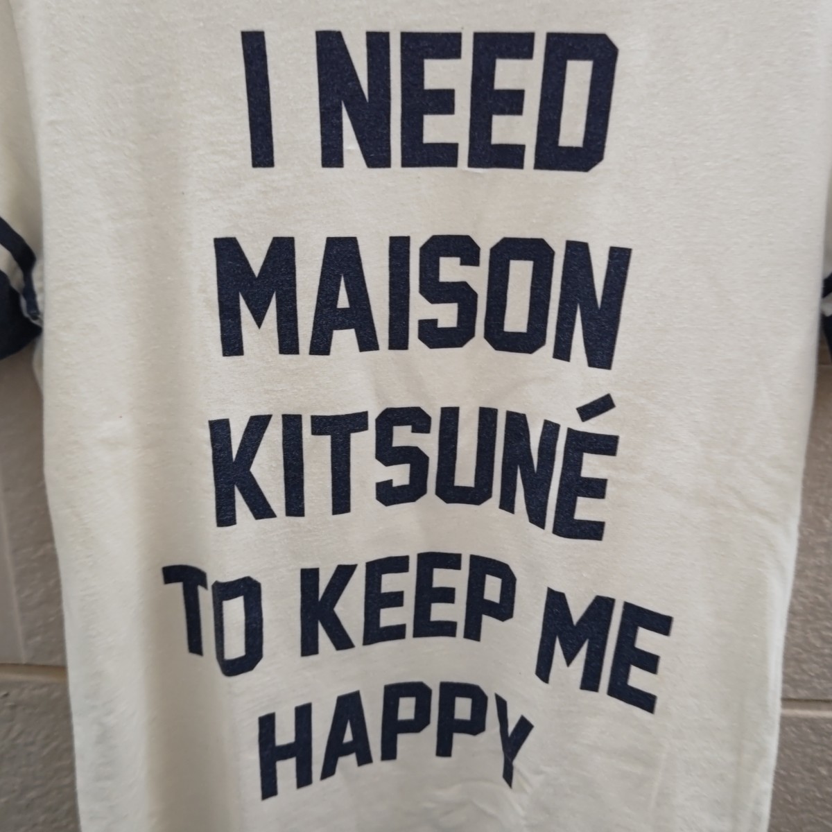 MAISON KITSUNE короткий рукав футболка [S] слоновая кость mezzo n лисица Logo футболка 