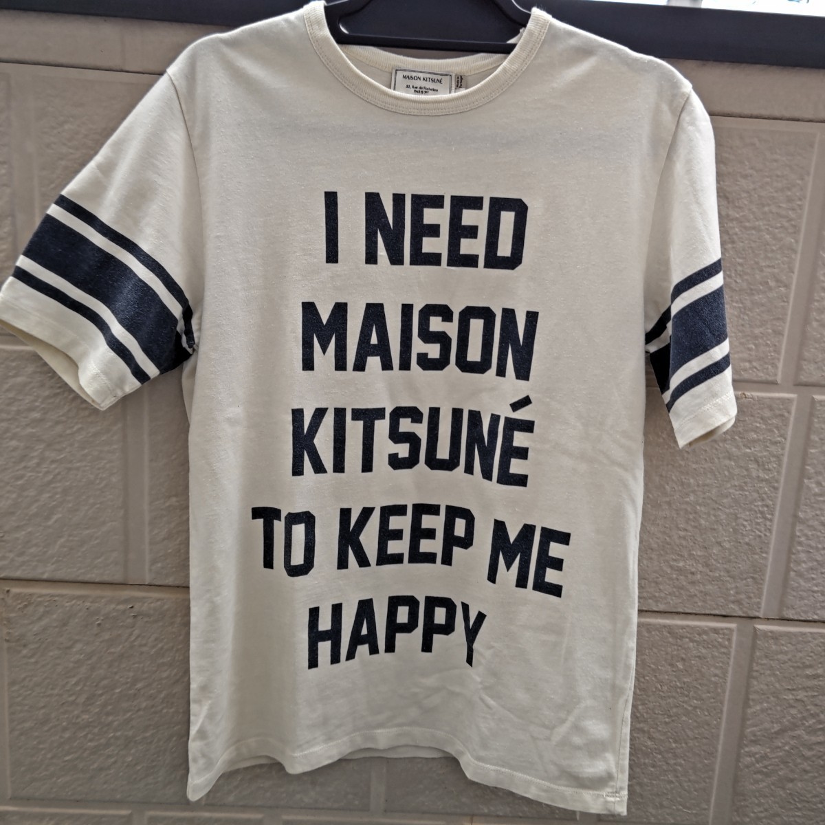 MAISON KITSUNE короткий рукав футболка [S] слоновая кость mezzo n лисица Logo футболка 