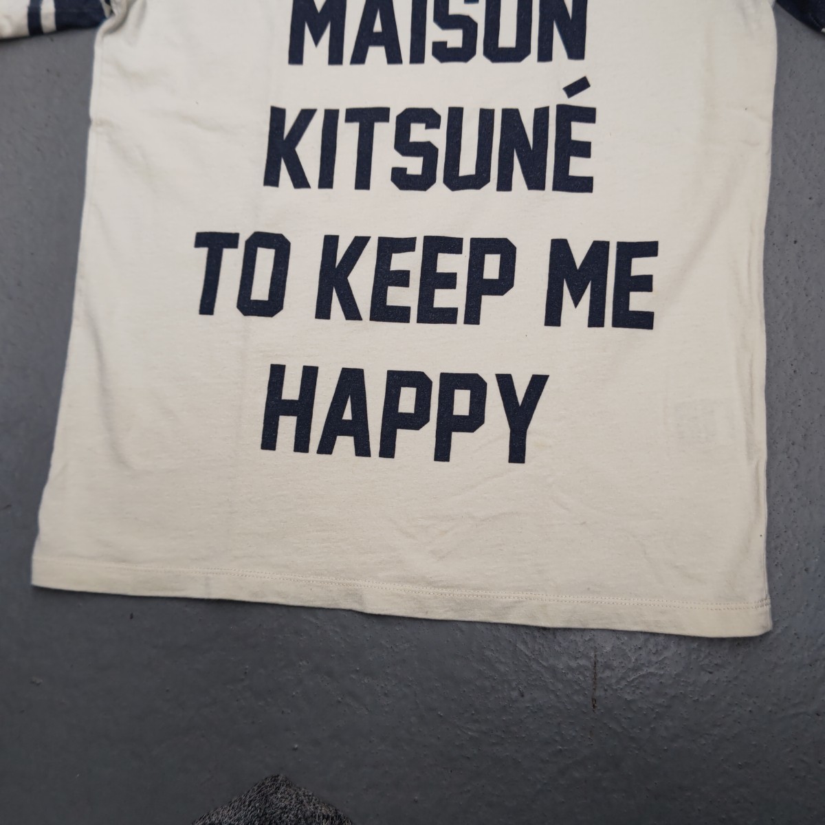 MAISON KITSUNE короткий рукав футболка [S] слоновая кость mezzo n лисица Logo футболка 