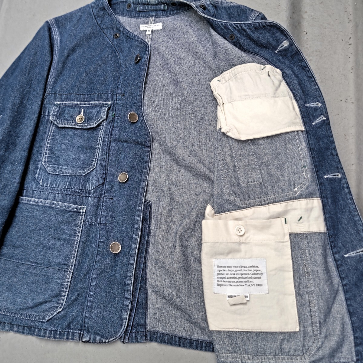 ENGINEERED GARMENTS デニムジャケット【S】 カバーオール ユーティリティ ジャケット デニム エンジニアード ガーメンツ_画像6