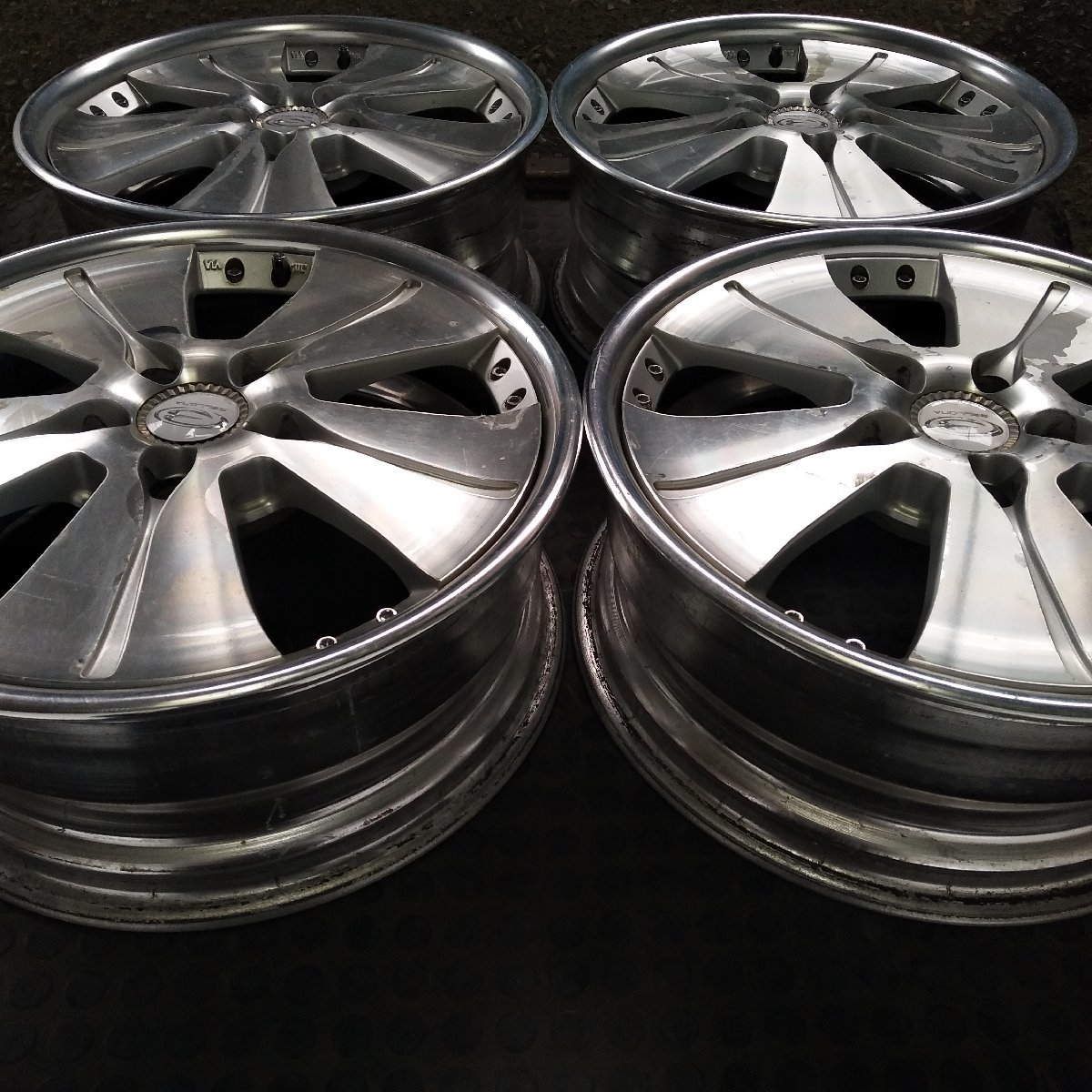 管理番号：S4-103【4本価格】【17x7J 5x114.3 ET+48 ハブ73】weds BELLONA・ノア ヴォクシー等・直接引取可能・下取り可能_画像2