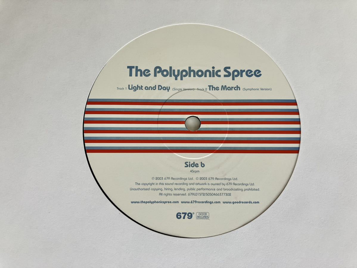 The Polyphonic Spree / Soldier Girl RJD2 Instrumental 12inch GOOD RECORDS 679L015T2 03年EP,シンフォポップ,ドリーミーポップ_画像6