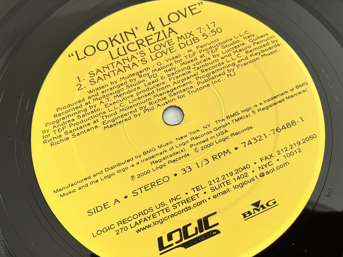 Lucrezia / Lookin' 4 Love EXCLUSIVE U.S.REMIXES 12inch LOGIC RECORDS US 74321-76488-1 2000年盤,Richie Santana,Roy Malone,HOUSE,_画像5