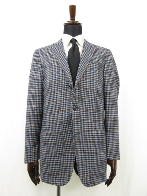 超美品【CARUSO カルーゾ】NW234K シルク混 シングル3ボタン チェック