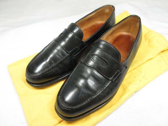 HH 【ジョンロブ JOHNLOBB】 LOPEZ ロペス レザー コインローファー スリッポン 紳士靴 (メンズ) size5E4395 ブラック ◎15HT1898◎