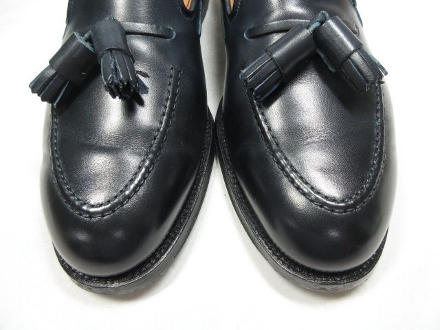 HH 美品 【クロケット＆ジョーンズ CROCKETT&JONES】 CAVENDISH3 キャベンディッシュ3 タッセルローファー(メンズ) size6.5E 紺◎15MZA2990_画像4