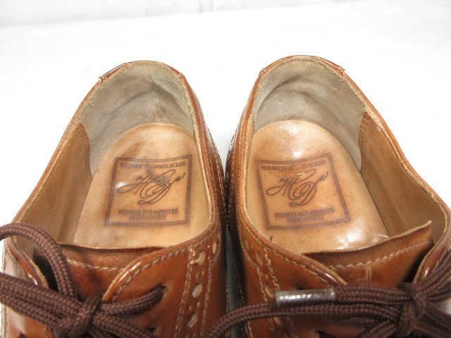 HH 【ハインリッヒディンケラッカー Heinrichdinkelacker】 ウイスキーコードバン リオ 紳士靴 (メンズ) size8.5 茶系 ◎18HT1918◎_画像4