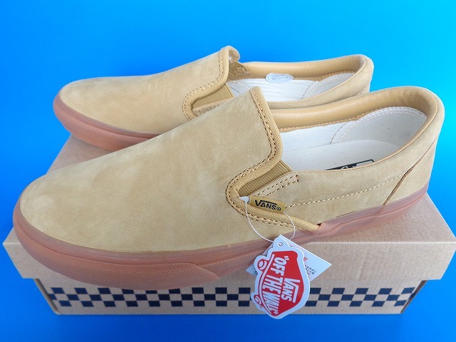 限定版 ヌバック レザー キャメル スリッポン バンズ SLIPON VANS 箱