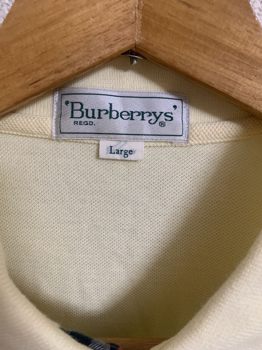 ［Burberrys］バーバリー　半袖ポロシャツ　Lサイズ 薄め黄色　Y812_画像2