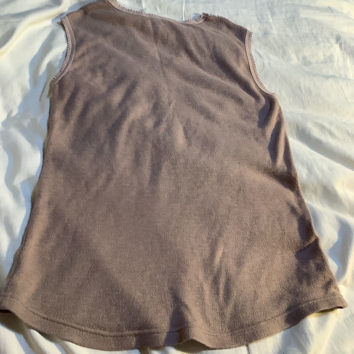  tank top ( inner combined use possible?) 500 jpy super 10% commodity freebie 78-87M side 34 after height 57cm acrylic fiber 70 cotton 30% summer excepting direction grey series light purple made in Japan 