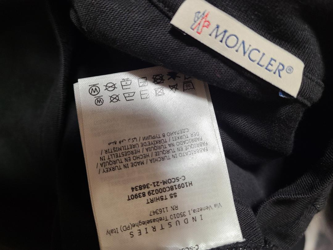 モンクレール Tシャツ 半袖 ロゴ プリント カットソー 黒 M MONCLER