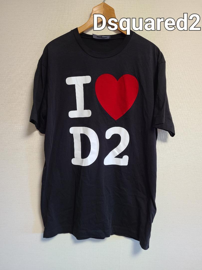 ディースクエアード Tシャツ 半袖 ロゴ プリント XL 黒 DSQUARED2_画像1