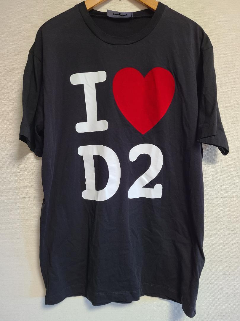 ディースクエアード Tシャツ 半袖 ロゴ プリント XL 黒 DSQUARED2_画像2