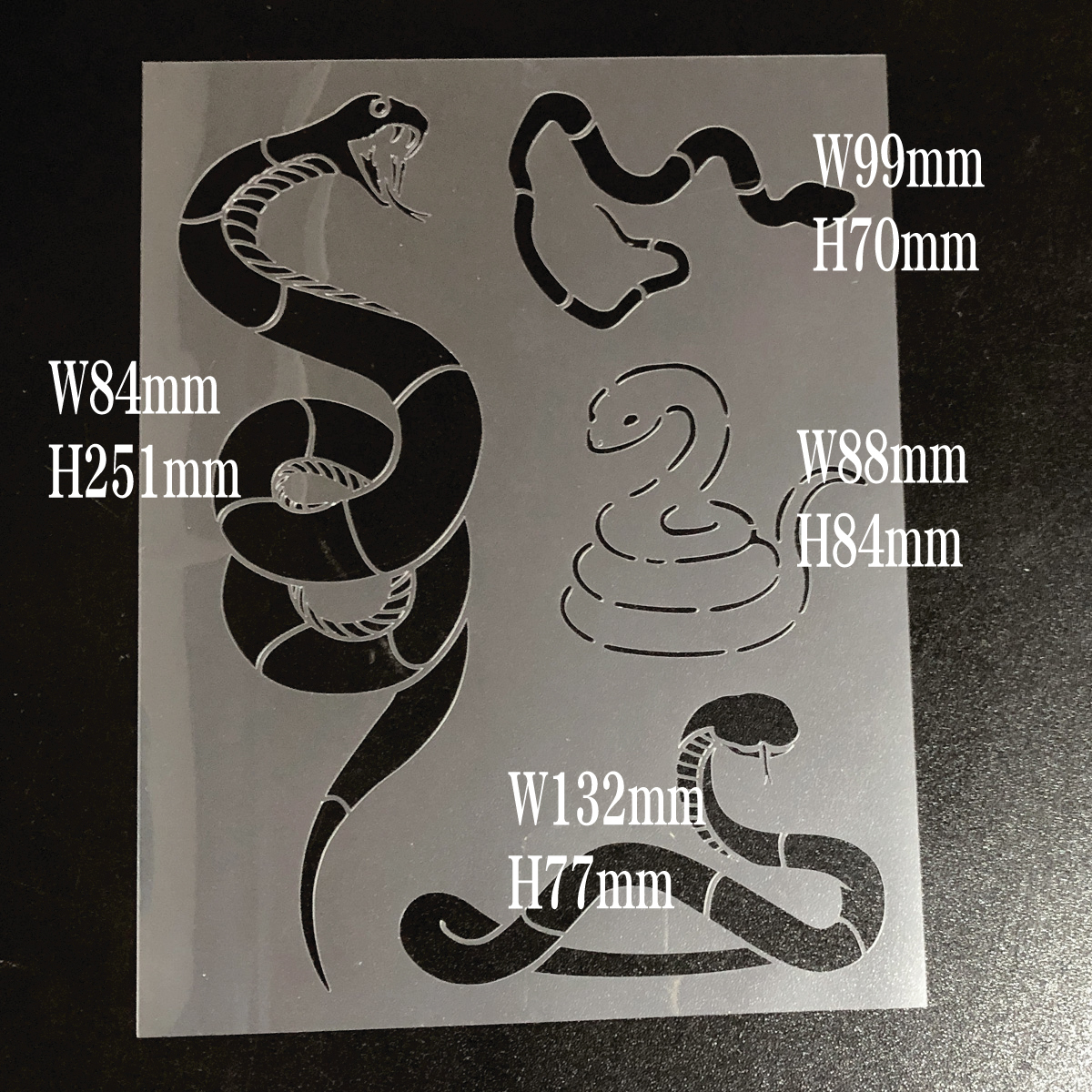 蛇②　NO894　ステンシルシート　型紙　図案_画像2