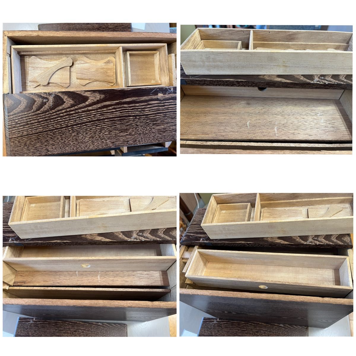 昭和レトロ 裁縫箱 木製 ソーイングボックス 小物入 収納箱 ビンテージ