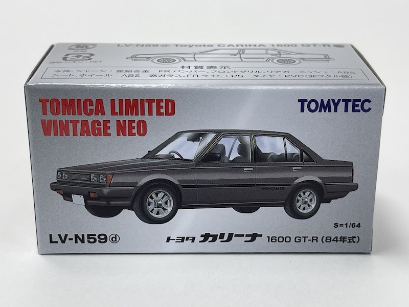  Tomica Limited Vintage NEO LV-N59d Toyota Carina 1600GT-R 84 year ( gray )