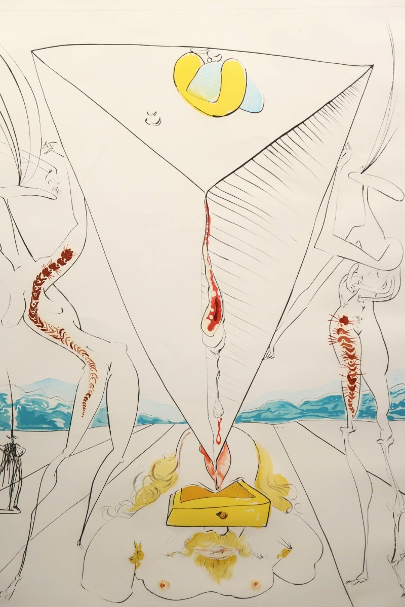 真作 サルバドール・ダリ 大判1974年銅版画「宇宙の征服者より 宇宙に