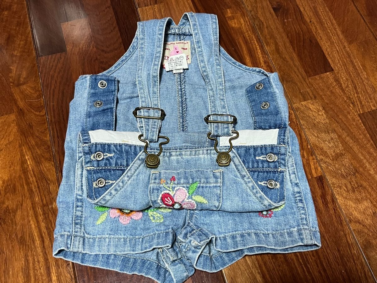 baby GAP オーバーオール 花柄刺繍　デニム