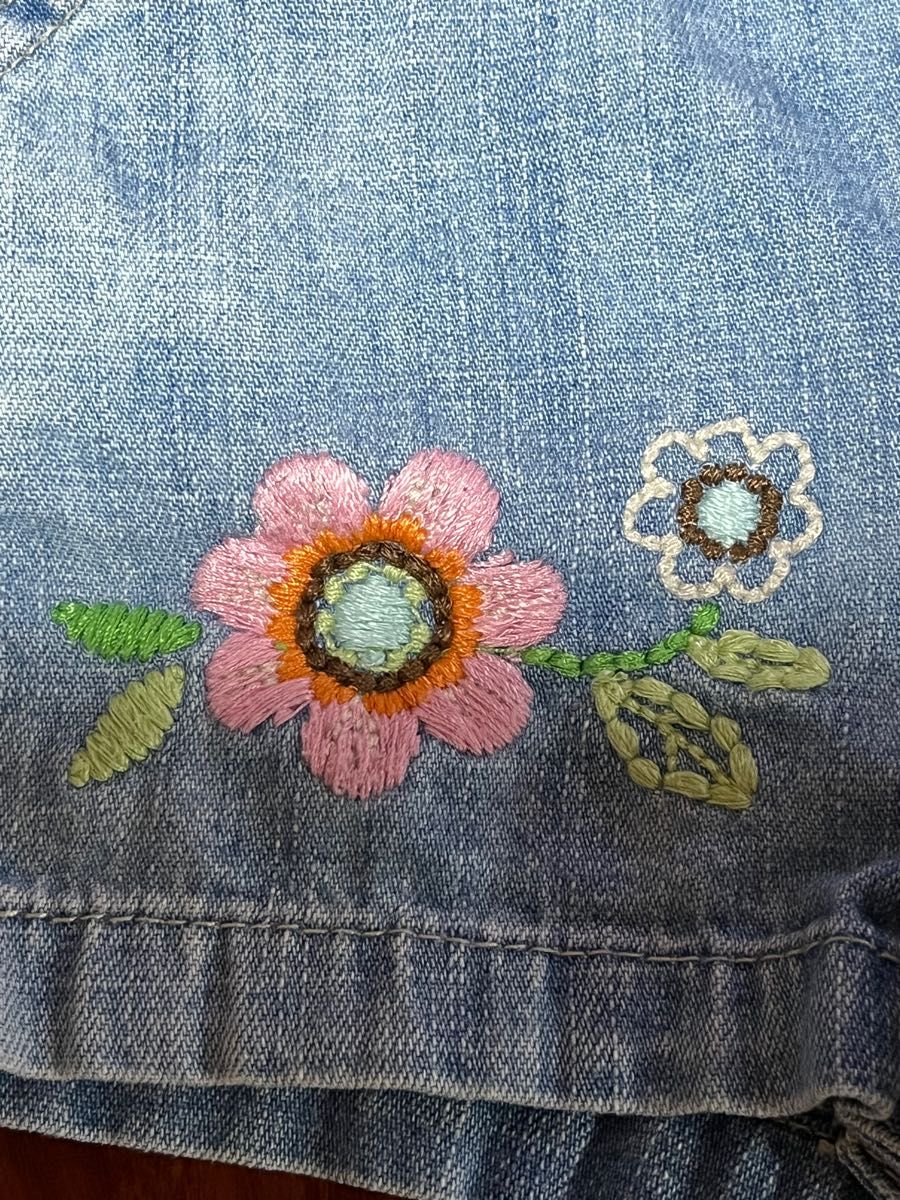 baby GAP オーバーオール 花柄刺繍　デニム