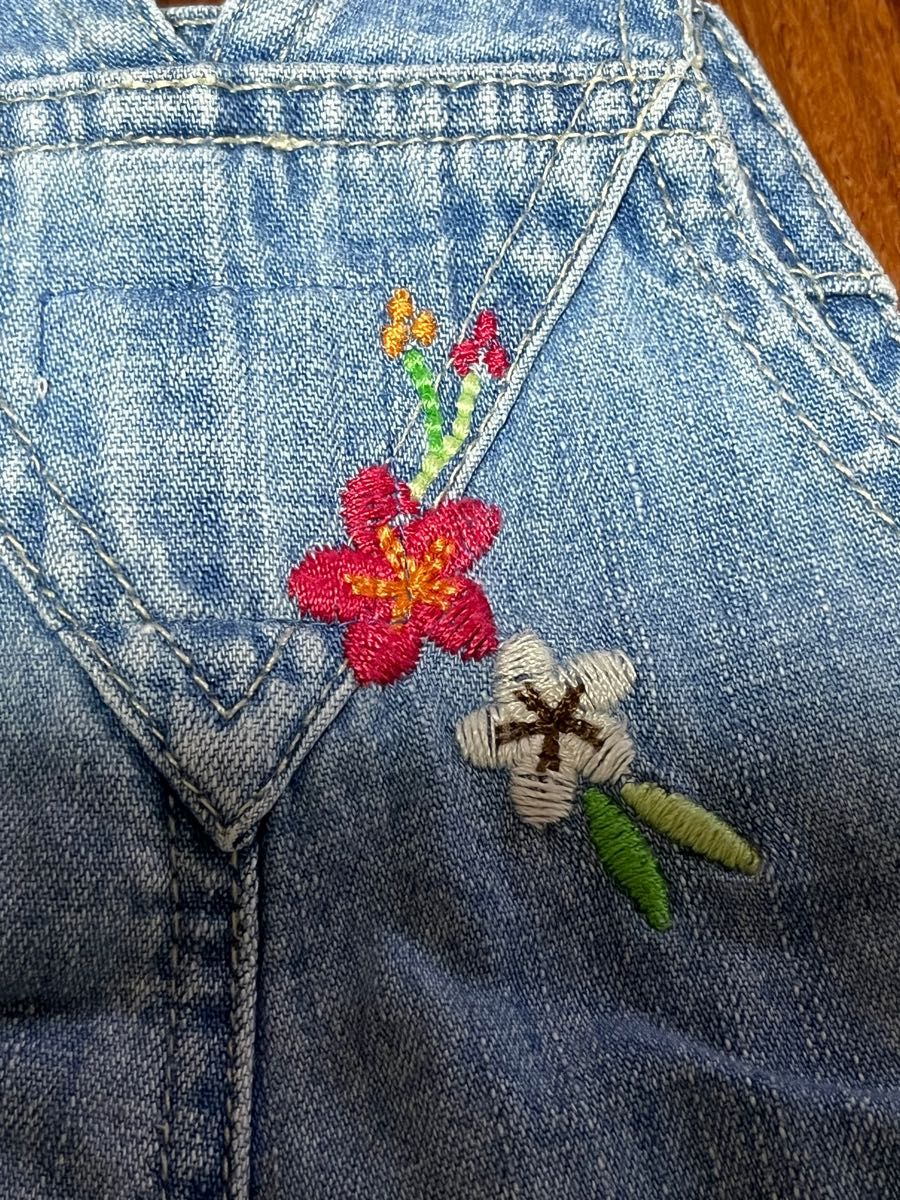 baby GAP オーバーオール 花柄刺繍　デニム