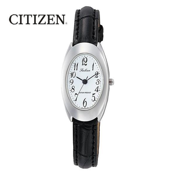 シチズン ファルコン 腕時計 日本製ムーブメント 革ベルト ホワイト/ブラック レディース 婦人 QA03-304/8153_画像4