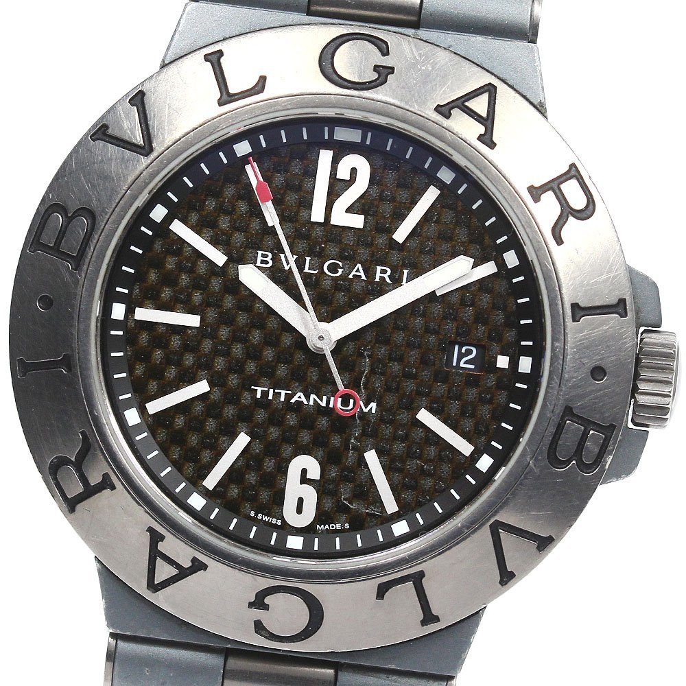 ブルガリ BVLGARI TI44TA ディアゴノ チタニウム デイト 自動巻き メンズ _749848