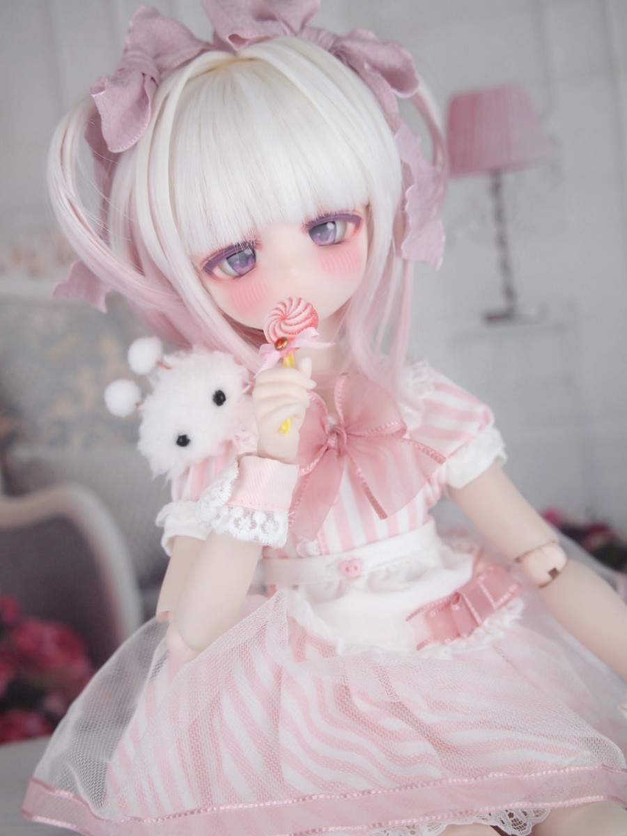 【ぐるぐる】DDH-29 SW肌 ドルフィードリーム MDD Dollfie Dream カスタムヘッド + 碁石アイ2種 パテ盛り ※難有り_画像9