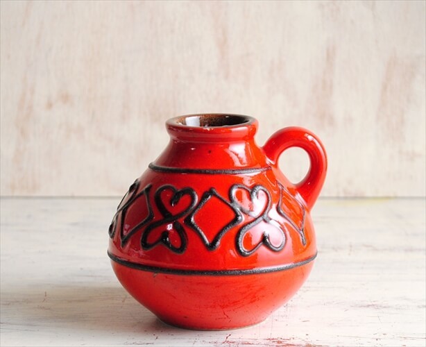 西ドイツ製 ヴィンテージ Ilkra keramik 陶器の花瓶 花器 一輪挿し ミッドセンチュリー期 フラワーベース アンティーク ig3223