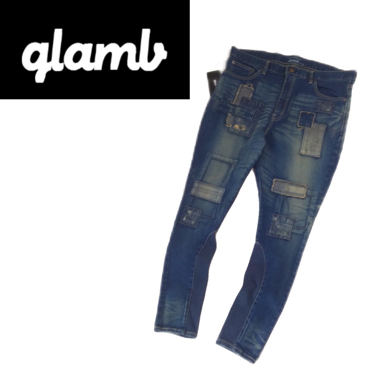 特大サイズ 新品タグ付 最高傑作 glamb アンプラグド スキニー デニム