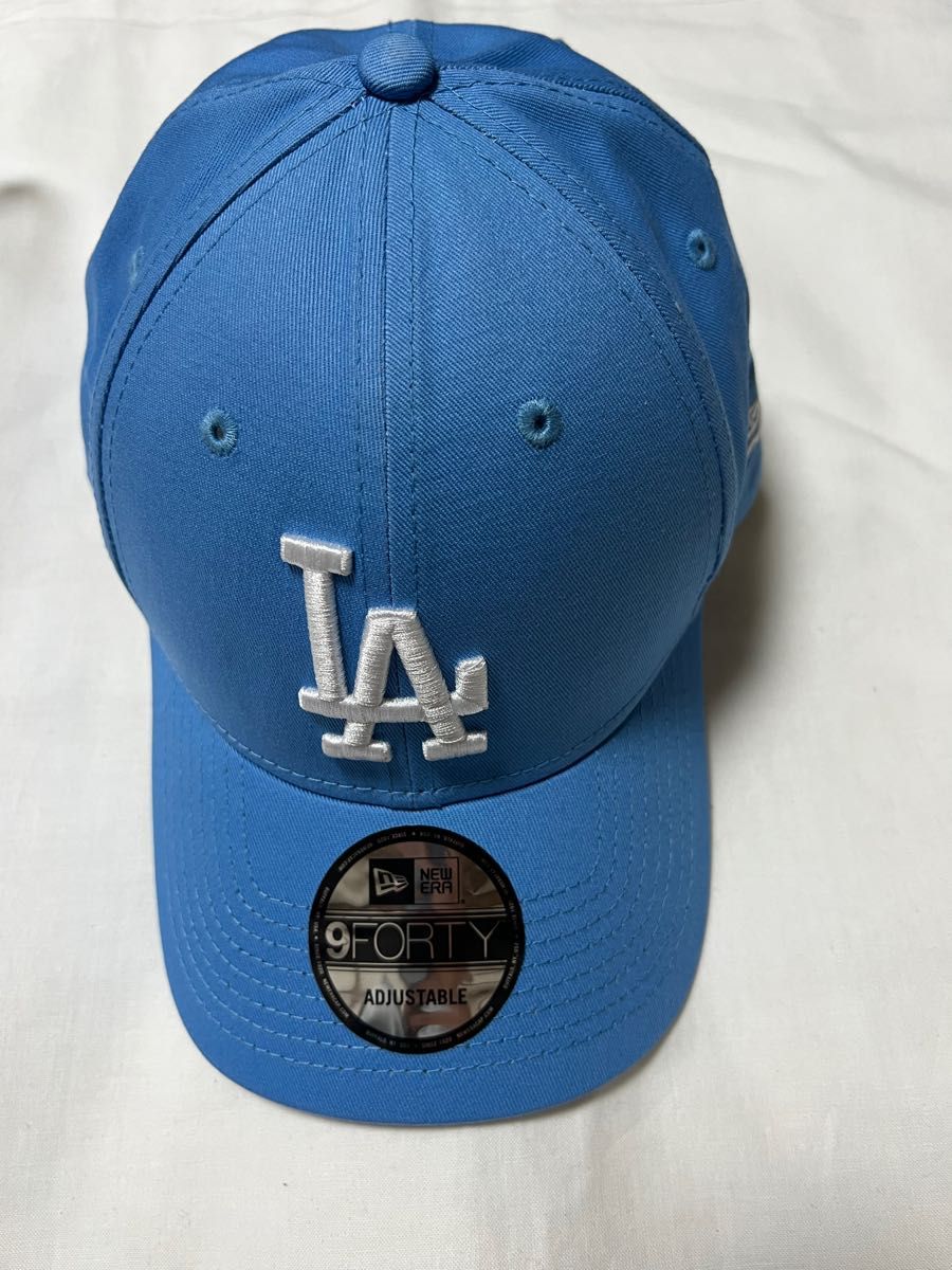 NEW ERA ニューエラ MLB 正規品 帽子 ユニセックス ワンサイズ ロゴ　LA ドジャース ロサンゼルス 青　白　水色