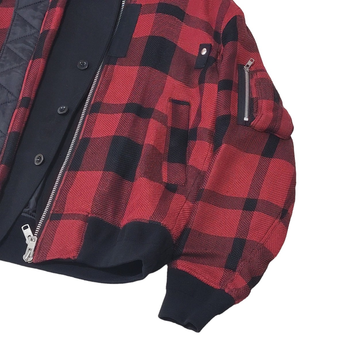 美品】16SS サカイ SACAI ドッキング ブロックチェック柄 MA-1 美品】16SS サカイ SACAI ドッキング ブロックチェック柄 MA-1