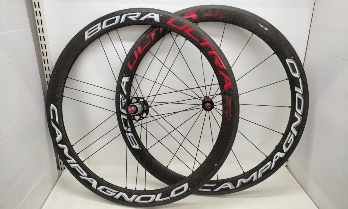 Campagnolo BORA ULTRA50 チューブラ ホイール カーボン シマノボディ ◆3117/登呂バザール店