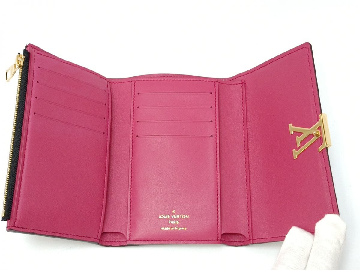 LOUIS VUITTON M62157 3つ折り財布 ノワール×ホットピンク トリヨン