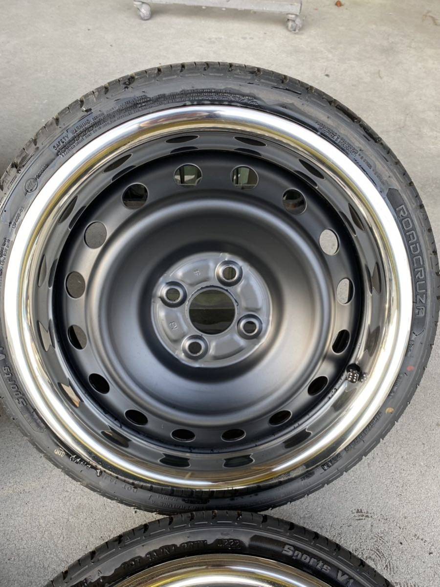 スチールホイール 16inch 5.5j+39 4h pcd100 165 40 16新品タイヤ