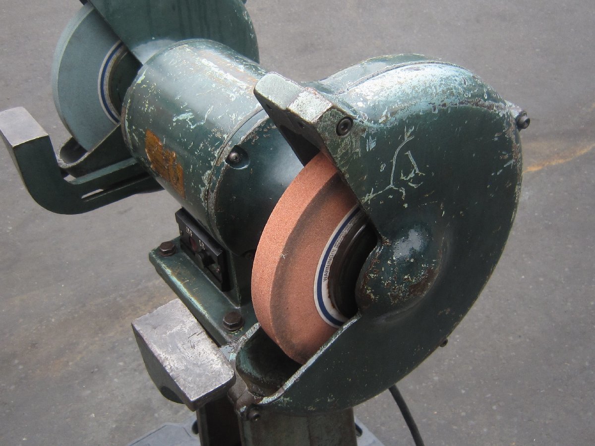 [ secondhand goods ] Manufacturers unknown both head grindstone diameter 255mmm three-phase 200V height 520mm pedestal attaching grinder buffing grinding grinding ..