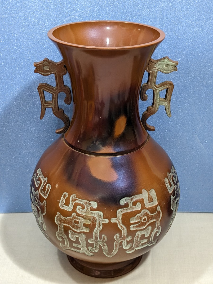 勝峰作銅製花瓶フラワーベース壺花入れ花器アンティーク置物銅器商品