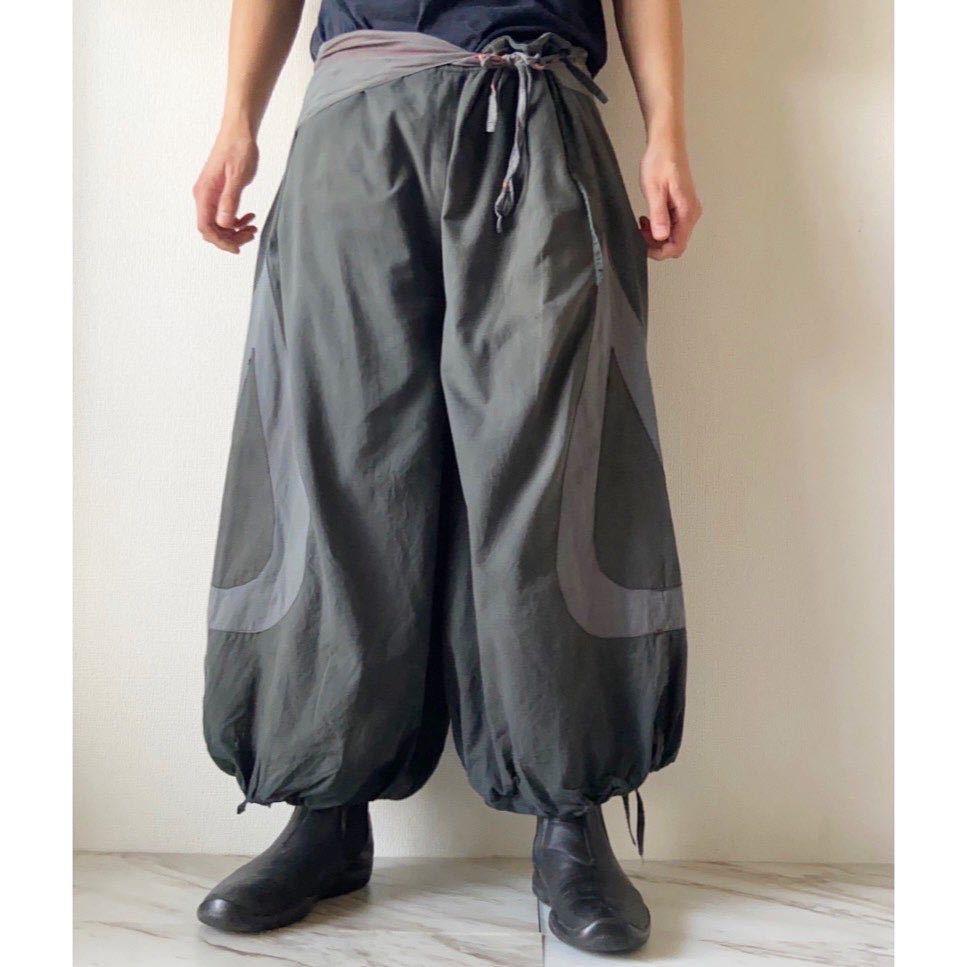vintage ヴィンテージ ビンテージ 90s アジアン アフリカ 民族衣装 製品染め クロップド 半端丈 ワイドパンツ 袴パンツ バルーンパンツ ヴィンテージ ワイドパンツ 袴パンツ
